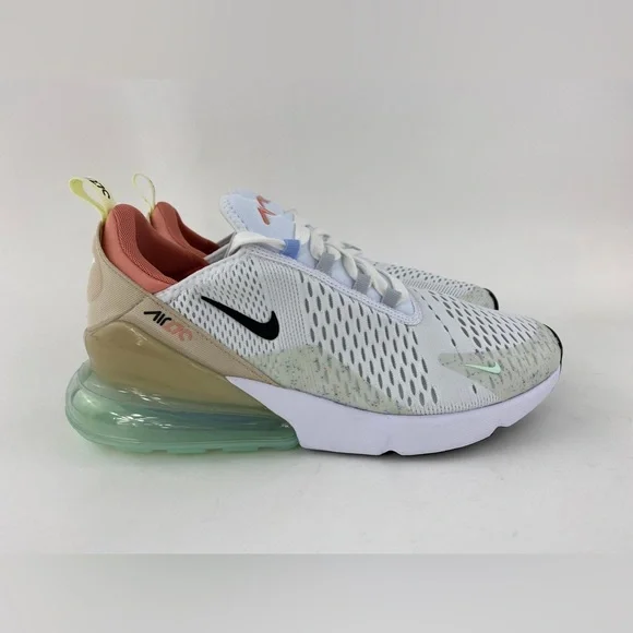 Nike Air Max 270 White Sanddrift Men's Sneakers Shoes Black Swoosh DQ7642 100 - Picture 12 of 12